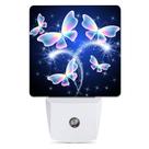 Luz noturna transparente em forma de borboleta, luzes noturnas brilhantes de fogos de artifício, conectadas à decoração de parede para quarto, banheiro, corredor, cozinha, luzes noturnas com sensor do crepúsculo ao amanhecer para meninos, meninas, mulheres e homens, presentes de quarto