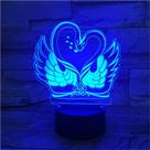 Luz noturna USB Rose Heart Confession 3D em acrílico para parceiro
