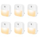 Luz Noturna YRWXZYO Kit com 6 Unidades LED Branco Quente com Sensor
