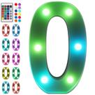Luz numérica LED Foaky 22x20x4,5cm, controle remoto multicolorido