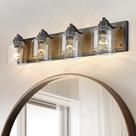 Luz para Tocador de Baño YKLITG 80 cm 4 Luces Metal Marrón
