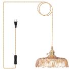 Luz pendente Loiogohot Plug em vidro âmbar E26 15cm Luz pendente Loiogohot Plug em vidro âmbar E26 15cm