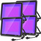 Luz preta LED YANYCN 500W, pacote com 4 unidades, IP66, impermeável