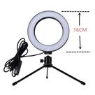 Luz Ring Light Fill com Tripé de mesa 16 cm