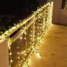 Luz Solar De Cordão Com Folhas E Flores Para Decoração Externa De Natal, Casamento, Festa E Jardim -