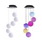 Luz Solar LED À Prova d'Água Com Efeito De Mudança De Cor, Sino De Vento Com Bola De Cristal E