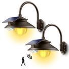 Luz Solar para Granero SIEDiNLAR Paquete de 2, Impermeable con Control Remoto
