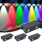 Luz Solar RGB Com Mudança De Cor Para Cerca, 4 Peças, Luminária Externa Para Jardim, Caminho, Parede