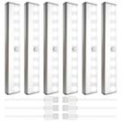 Luzes de armário com sensor de movimento SIXDEFLY LED recarregáveis, pacote com 6 Luzes de armário com sensor de movimento SIXDEFLY LED recarregáveis, pacote com 6