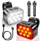 Luzes de bicicleta BUCKLOS frontal e traseira USB recarregáveis 35H
