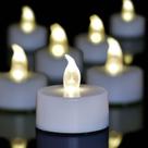Luzes de chá LED Candlium operadas por bateria, pacote com 50 unidades, branco quente