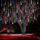 Luzes de chuva de meteoros Kwaiffeo de 16 tubos impermeáveis multicoloridas