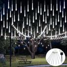 Luzes de chuveiro Solar Meteor JMEXSUSS 8 tubos 144 LEDs 30cm