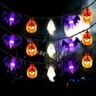 Luzes de corda de Halloween Mosoan 20 pés 30 LED 3D Pumpkin Bat Ghost Luzes de corda de Halloween Mosoan 20 pés 30 LED 3D Pumpkin Bat Ghost