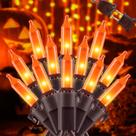 Luzes de corda de Natal YOUNGAR Orange 13 pés 50 Mini Lights