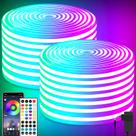 Luzes de corda de néon LED segrass 132 pés RGB Strip App Control