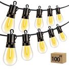 Luzes de corda de pátio ao ar livre VOZUJI de 100 pés com lâmpadas LED S14