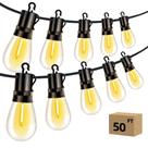 Luzes de corda de pátio ao ar livre VOZUJI de 50 pés com lâmpadas LED S14