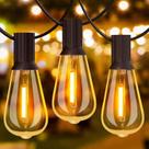 Luzes de corda externas GLUROO 180FT com 90+6 lâmpadas vintage