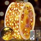 Luzes de corda externas KNOEW 122 m 1200 LED impermeáveis brancas quentes