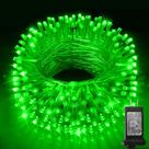 Luzes de corda externas KNONEW 99 pés 300 LED verdes impermeáveis