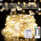 Luzes de corda externas SUDDUS 100 LED branco quente com controle remoto
