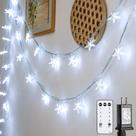 Luzes de corda JOLYMOLY Star 18m 100 LED Christmas Cool White