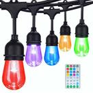 Luzes de corda LED para exteriores LSOOBZ 48FT com controle remoto