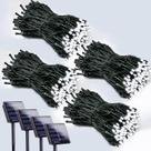 Luzes de corda LED solares EEW 400 LEDs 8 modos à prova d'água