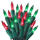 Luzes de corda ODEETRONIC 6,6 m 100 vermelhas e verdes incandescentes 120V