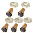 Luzes De Corda Solares Para Garrafa De Vinho Com 20 LEDs, Pacote Com 5, Fio De Cobre, Luzes De Fada