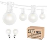 Luzes de corda SUNSGNE G40 LED branco fosco 25m 27 lâmpadas