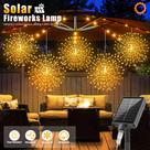 Luzes de cordão LED solar tipo fogos de artifício dente-de-leão para área externa, 240 LEDs