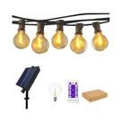 Luzes De Cordão Solar G40 De 15,5M Para Exterior, 8 Modos, Lâmpadas Globo À Prova d'Água Para Pátio,