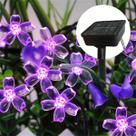 Luzes De Cordão Solares Roxas LED, Luzes De Fada Para Decoração De Jardim E Casa, 5, 6, 7, 12M