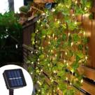 Luzes De Cordão Solares Verdes Em Forma De Folha De Hera 2M-10M Para Decoração De Jardim, Natal E
