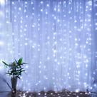 Luzes de cortina Brightown 9,8 pés 300 LED reguláveis em branco puro