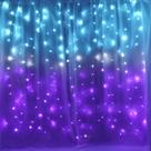 Luzes de cortina CoziTech Waterfall LED PurpleTeal para quarto Luzes de cortina CoziTech Waterfall LED PurpleTeal para quarto