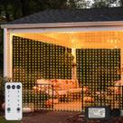 Luzes de cortina LED ZAIYW 300x300cm Remote Warm White Luzes de cortina LED ZAIYW 300x300cm Remote Warm White