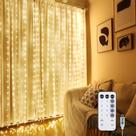 Luzes de cortina NWLIGHT Fairy 300 LED 3x3m com controle remoto branco quente