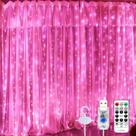 Luzes de cortina SINAMER 600LED rosa 6x3 m Fairy String