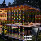 Luzes de cortina solar echosari 2,4 m x 1,8 m 144 LED multicoloridas