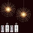 Luzes de decoração suspensas SHUKAN, pacote com 2, 200 LED, branco quente