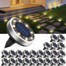 Luzes de disco solar BTFarm, pacote com 24 unidades, impermeáveis ao ar livre