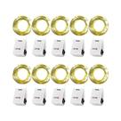 Luzes De Fada De Fio De Cobre Prateado, Pacote Com 10, 30 LEDs, 3 Metros, Alimentadas Por Bateria,