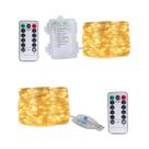 Luzes De Fada LED Com Fio Prateado De 5M, 10M, 20M, USB E Controle Remoto Para Decoração De Luzes De Fada LED Com Fio Prateado De 5M, 10M, 20M, USB E Controle Remoto Para Decoração De