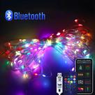 Luzes De Fada LED RGB Com Porta USB, Controle Inteligente via Aplicativo Bluetooth, Iluminação Para