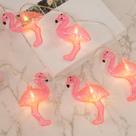 Luzes de fadas LED operadas por bateria DomeStar Pink Flamingo