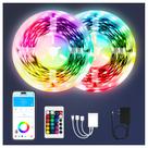 Luzes de faixa de LED PHOPOLLO Bluetooth 100 pés (2x50 pés) RGB