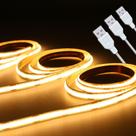 Luzes de faixa de LED UVTaoyuan 5V USB 1m 320 LEDs 3000K quentes